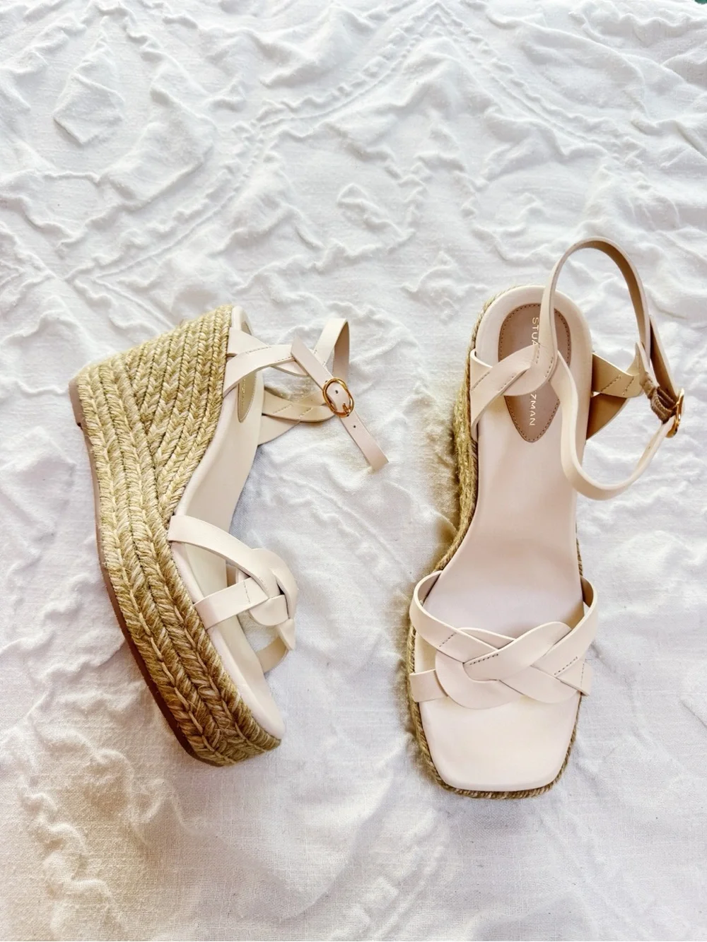 Stuart Weitzman Braida Wedge Sandal Size 10 New - Picture 2 of 12